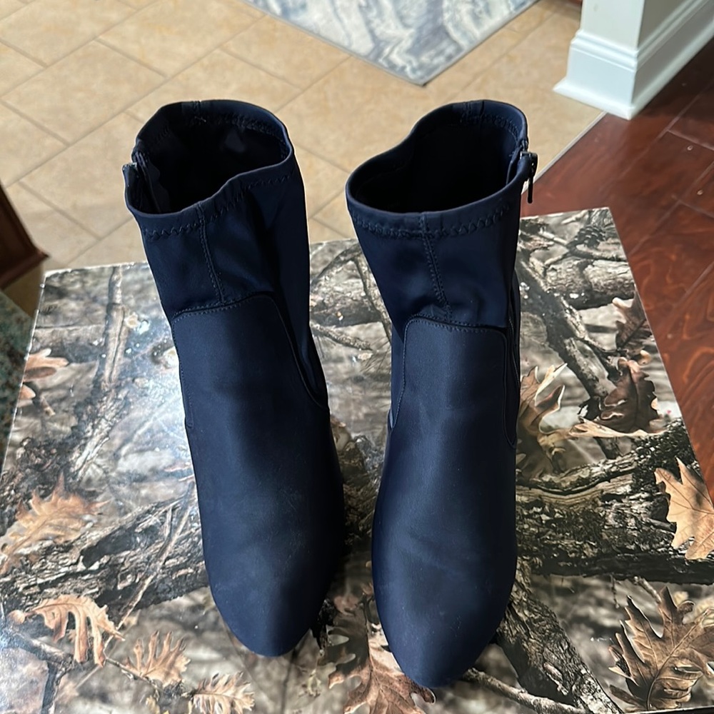 Nylon Toe Boots - Round Toe - Side Zipper - Block Heel